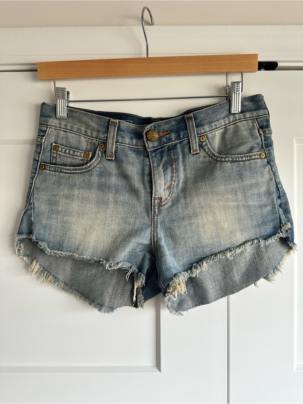 Levi's Light Blue Distressed Cutoff Denim Shorts